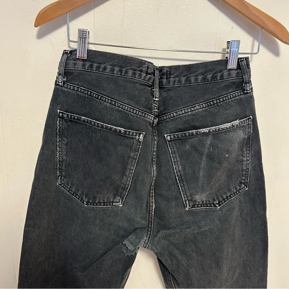 AGOLDE 90s Pinch High Waist Straight Leg Organic Cotton Jeans in Black Tea Sz 26 - Picture 9 of 13